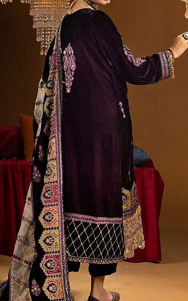 Shaista Indigo Velvet Suit | Pakistani Winter Dresses in USA- Image 2