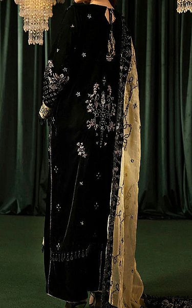 Shaista Black Velvet Suit | Pakistani Winter Dresses in USA- Image 2