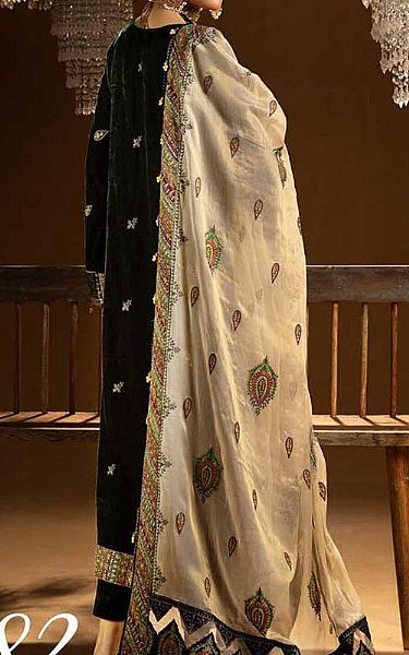 Shaista Green Velvet Suit | Pakistani Winter Dresses in USA- Image 2