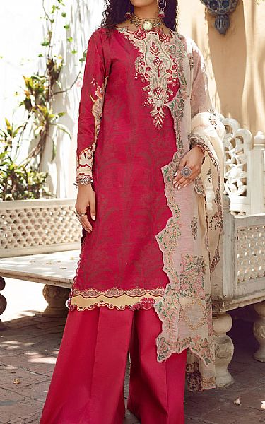 Shiza Hassan Crimson Lawn Suit | Pakistani Dresses in USA- Image 1