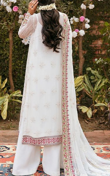 Sifa White Crinkle Chiffon Suit | Pakistani Embroidered Chiffon Dresses- Image 2