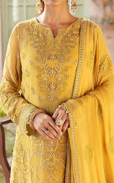 Sifa Golden Yellow Chiffon Suit | Pakistani Embroidered Chiffon Dresses- Image 2