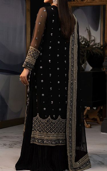 Sifa Black Chiffon Suit | Pakistani Embroidered Chiffon Dresses- Image 2