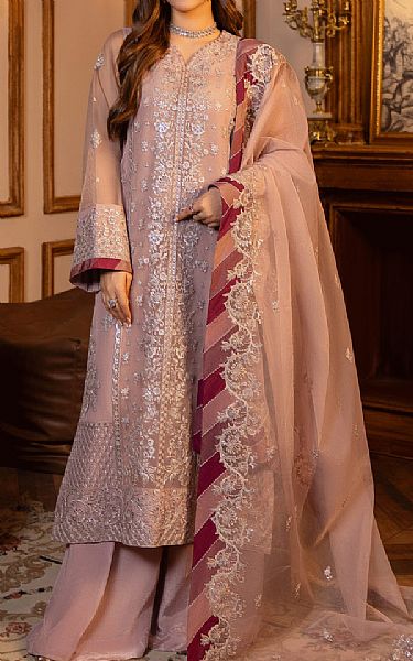 Sifa Oriental Pink Chiffon Suit | Pakistani Embroidered Chiffon Dresses- Image 1