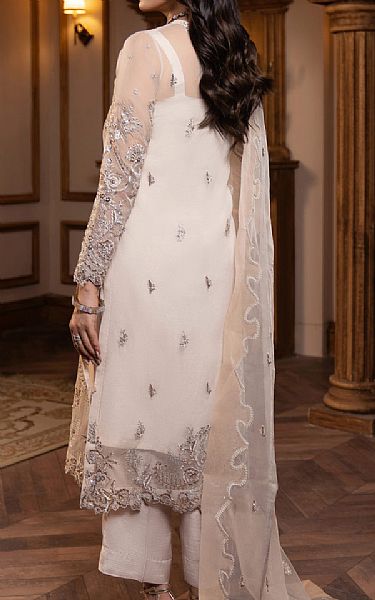 Sifa Off White Chiffon Suit | Pakistani Embroidered Chiffon Dresses- Image 2