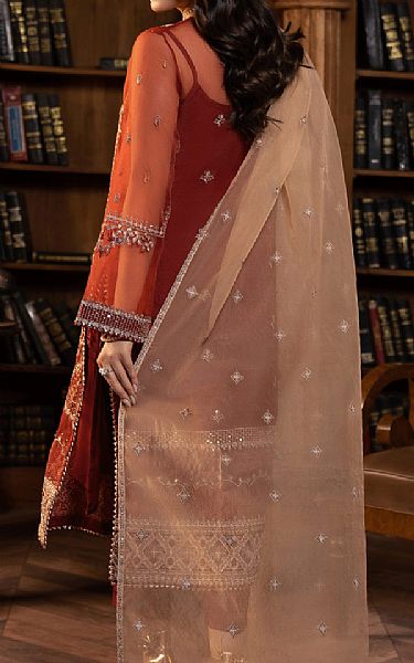 Sifa Falu Red Chiffon Suit | Pakistani Embroidered Chiffon Dresses- Image 2