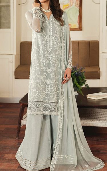Sifa Grey Chiffon Suit | Pakistani Embroidered Chiffon Dresses USA- Image 1