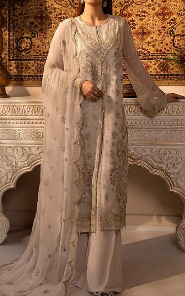 Sifa Beige/Pistachio Chiffon Suit | Pakistani Embroidered Chiffon Dresses USA- Image 1