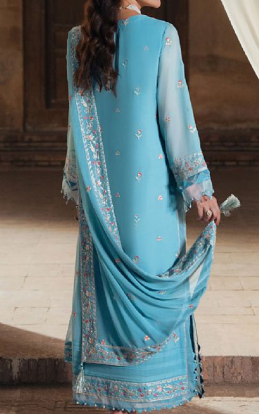 Sifa Turquoise Chiffon Suit | Pakistani Embroidered Chiffon Dresses USA- Image 2