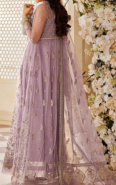 Sifa Mauve Net Suit | Pakistani Embroidered Chiffon Dresses- Image 2