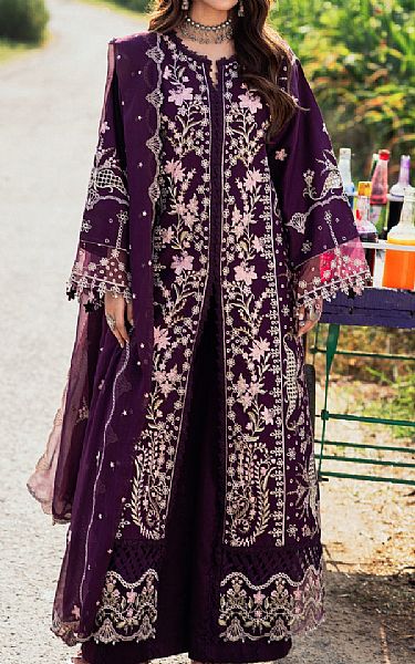 Sifa Plum Lawn Suit | Pakistani Lawn Dress in USA- Image 1