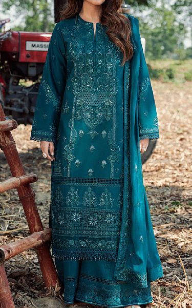 Sifa Teal Lawn Suit | Pakistani Lawn Dress in USA- Image 1