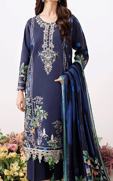 So Kamal Midnight Blue Lawn Suit | Pakistani Lawn Suits- Image 1