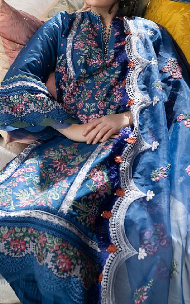 Sobia Nazir Royal Blue Lawn Suit | Pakistani Lawn Suits- Image 1