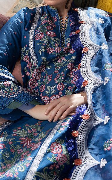 Sobia Nazir Royal Blue Lawn Suit | Pakistani Lawn Suits- Image 2