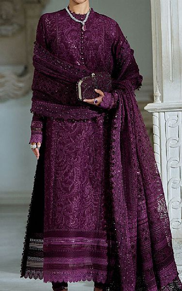Sobia Nazir Plum Lawn Suit | Pakistani Lawn Dress in USA- Image 1
