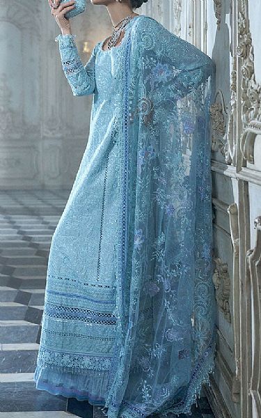 Sobia Nazir Turquoise Lawn Suit | Pakistani Lawn Dress in USA- Image 2