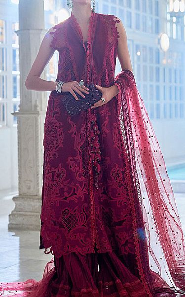 Sobia Nazir Wine Lawn Suit | Pakistani Lawn Dress in USA- Image 1