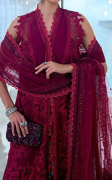 Sobia Nazir Wine Lawn Suit | Pakistani Lawn Dress in USA- Image 2