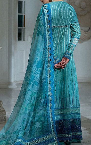 Sobia Nazir Turquoise Lawn Suit | Pakistani Lawn Dress in USA- Image 2