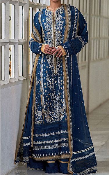 Sobia Nazir Royal Blue Lawn Suit | Pakistani Lawn Dress in USA- Image 1