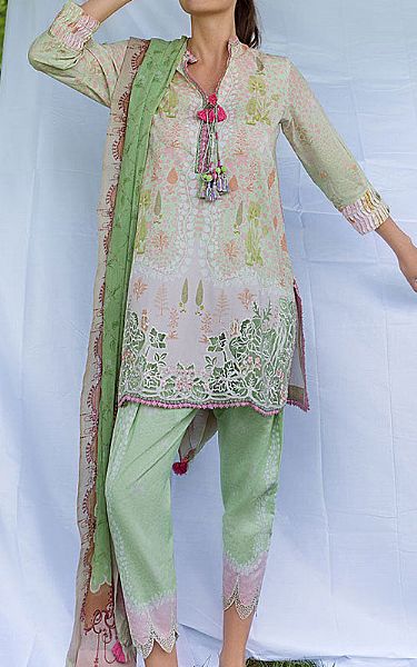 Sobia Nazir Light Green Lawn Suit | Pakistani Lawn Dress in USA- Image 1