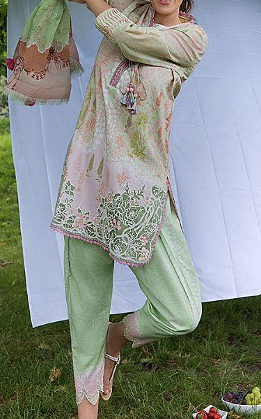 Sobia Nazir Light Green Lawn Suit | Pakistani Lawn Dress in USA- Image 2