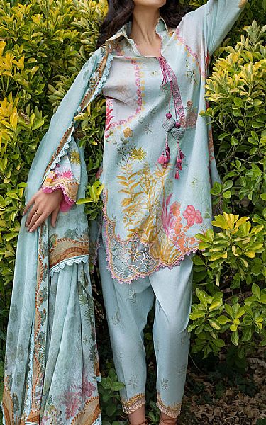 Sobia Nazir Turquoise Lawn Suit | Pakistani Lawn Dress in USA- Image 1