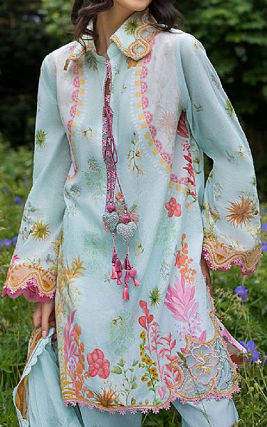Sobia Nazir Turquoise Lawn Suit | Pakistani Lawn Dress in USA- Image 2