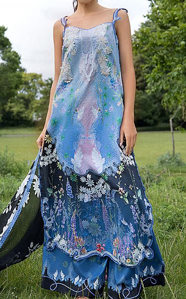 Sobia Nazir Blue Lawn Suit | Pakistani Lawn Dress in USA- Image 1