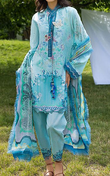 Sobia Nazir Turqupoise Lawn Suit | Pakistani Lawn Dress in USA- Image 1