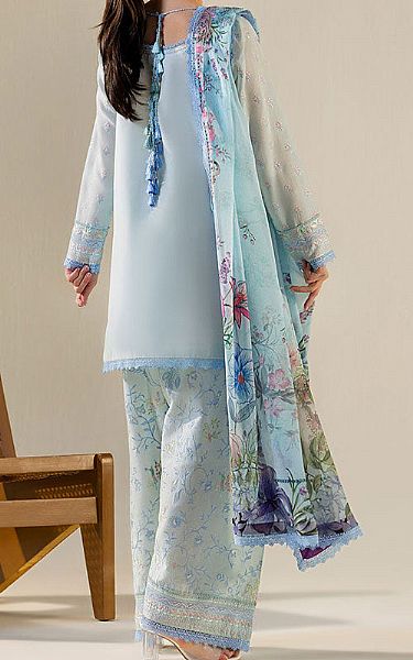 Sobia Nazir Baby Blue Lawn Suit | Pakistani Lawn Dress in USA- Image 2