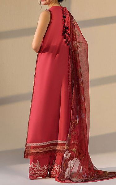Sobia Nazir Auburn Red Lawn Suit | Pakistani Lawn Dress in USA- Image 2
