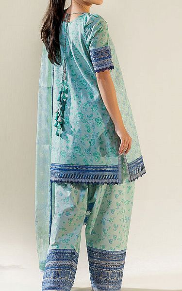 Sobia Nazir Light Turquoise Lawn Suit | Pakistani Lawn Dress in USA- Image 2