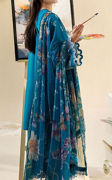 Sobia Nazir Teal Lawn Suit | Pakistani Lawn Dress in USA- Image 2