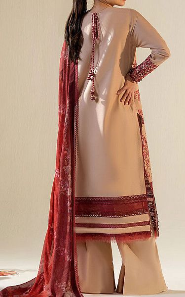 Sobia Nazir Tan/Maroon Lawn Suit | Pakistani Lawn Dress in USA- Image 2
