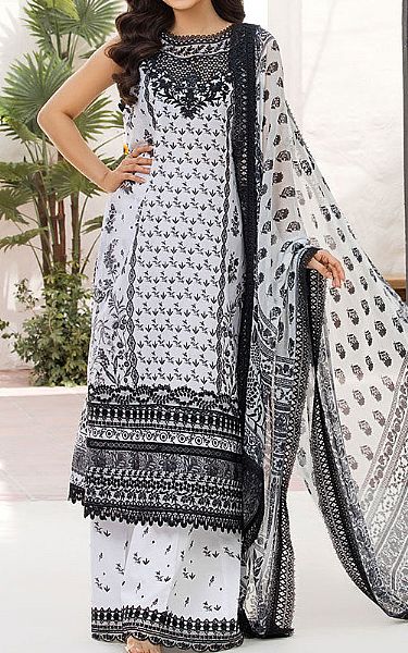 Sobia Nazir White/Black Lawn Suit | Pakistani Lawn Dress in USA- Image 1