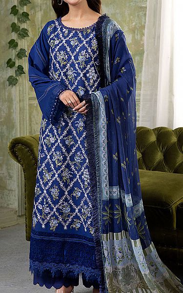 Sobia Nazir Navy Blue Lawn Suit | Pakistani Lawn Dress in USA- Image 1