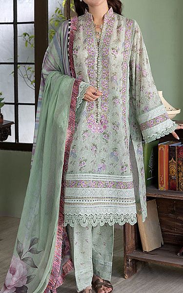 Sobia Nazir Light Turquoise Lawn Suit | Pakistani Lawn Dress in USA- Image 1