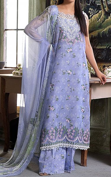 Sobia Nazir Cadet Blue Lawn Suit | Pakistani Lawn Dress in USA- Image 1