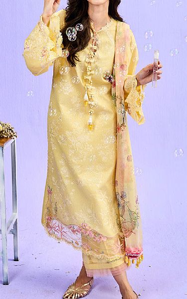 Sobia Nazir Yellow Gold Lawn Suit | Pakistani Lawn Dress in USA- Image 1