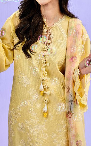 Sobia Nazir Yellow Gold Lawn Suit | Pakistani Lawn Dress in USA- Image 2