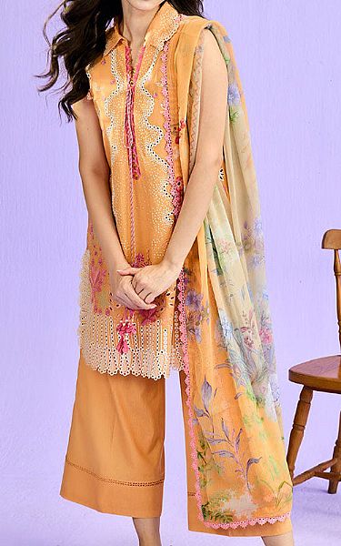 Sobia Nazir Safety Orange Lawn Suit | Pakistani Lawn Dress in USA- Image 1