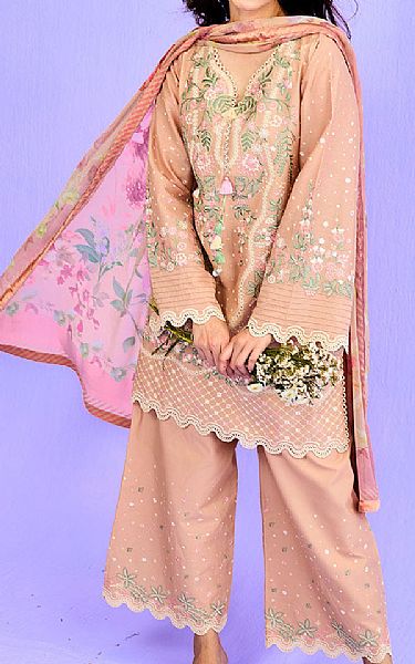 Sobia Nazir Pastel Pink Lawn Suit | Pakistani Lawn Dress in USA- Image 1