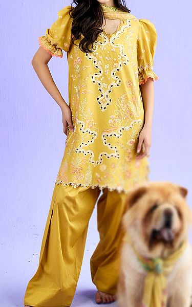 Sobia Nazir Light Olive Lawn Suit | Pakistani Lawn Dress in USA- Image 1