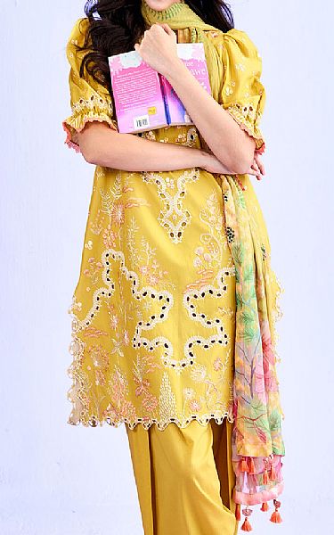 Sobia Nazir Light Olive Lawn Suit | Pakistani Lawn Dress in USA- Image 2