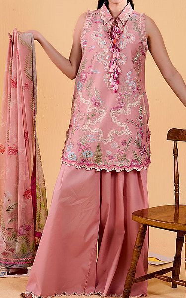 Sobia Nazir Tea Pink Lawn Suit | Pakistani Lawn Dress in USA- Image 1