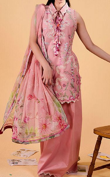 Sobia Nazir Tea Pink Lawn Suit | Pakistani Lawn Dress in USA- Image 2