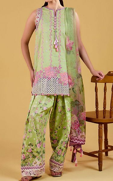 Sobia Nazir Mint Green Lawn Suit | Pakistani Lawn Dress in USA- Image 1