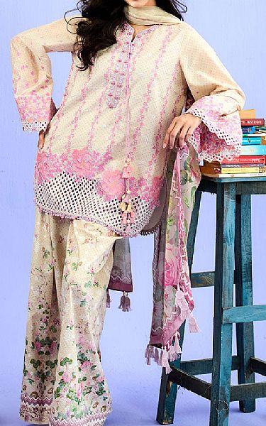 Sobia Nazir Off-white Lawn Suit | Pakistani Lawn Dress in USA- Image 2